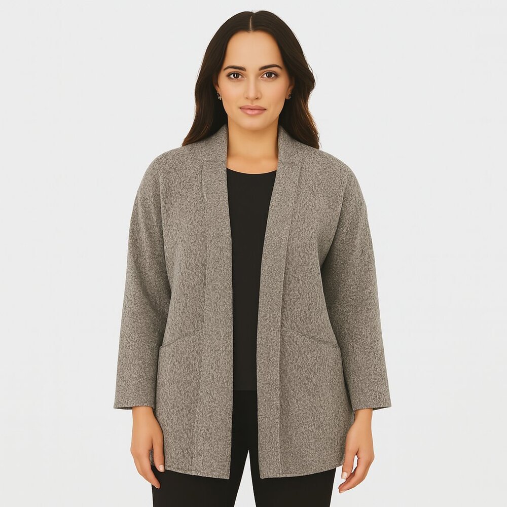 Zara Soft Gray Marl Women's Open Front Cardigan/Duster Size Med.
